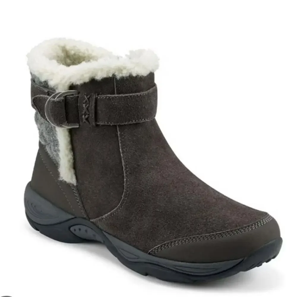 New Easy Spirit Elinor Cold Weather Booties Snow Brown 8M